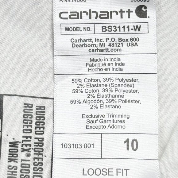 Carhartt Women's Rugged Flex Black Canvas Work Shorts Size 10 NWT 10" Inseam - Picture 7 of 11
